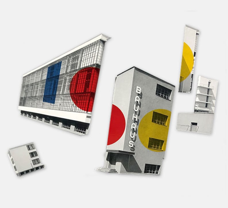 Bauhaus Dessau Building 6-piece Fridge Magnet A Staatliches Bauhaus School Puzzle to Decorate 1919-2019 Centenary Gift image 1