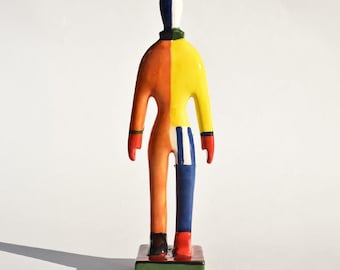 Malevich Sportsmen Statue #2 | A figure inspired by Kazimir Malevich 1931 harlequin painting | 25 cm Handmade Suprematism art clay sculpture