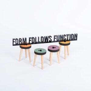 Form folgt Funktion 3D Zitat: Louis Sullivan inspiriert Acryl Dekor