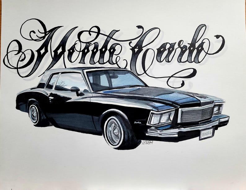 Low Rider Paint Drawing Lowrider Custom Color Pencil Drawing - Etsy Canada