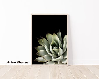 Agave Plant Wall Art, Botanical Print, Modern Desert Decor, Tropical Plant Art Print, Boho Wall Deco, Printable Artwork, Instant Download