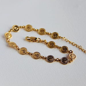 18K Coin Bracelet  Gold-Filled - Dainty Gold Bracelet - Coin Bracelet - Gift for her- Free Shipping Canada- Antitarnish Jewellery