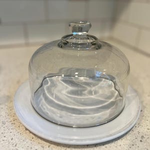 Glass cloche, plate  NOT included