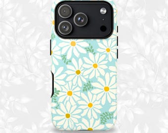 Retro Daisy iPhone Tough Case: Boho Floral Design