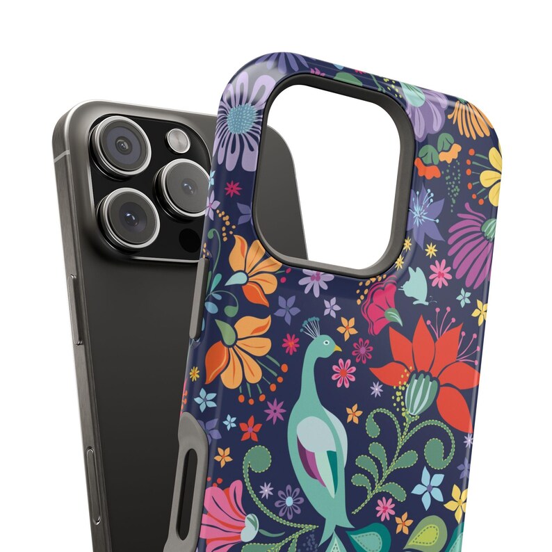 Peacock Flower iPhone Case: Colorful Floral MagSafe, Durable Design image 7