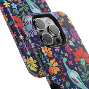 Peacock Flower iPhone Case: Colorful Floral MagSafe, Durable Design image 4