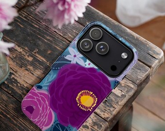 Purple Ranunculus MagSafe iPhone Case: Floral Garden Design
