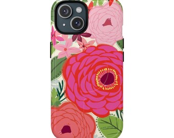 MagSafe Bloomerie Bright Artistic Unique Flower Design Protective Tough Case for iPhone 17, 16, 15