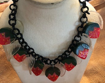 Artisan bakelite & lucite necklace