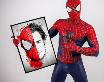 Spider-Man, Ready-to-Hang Wall Art, Digital Laser Print, Framed Decor, Modern Living Room Wall Art, Superhero Home Decoration