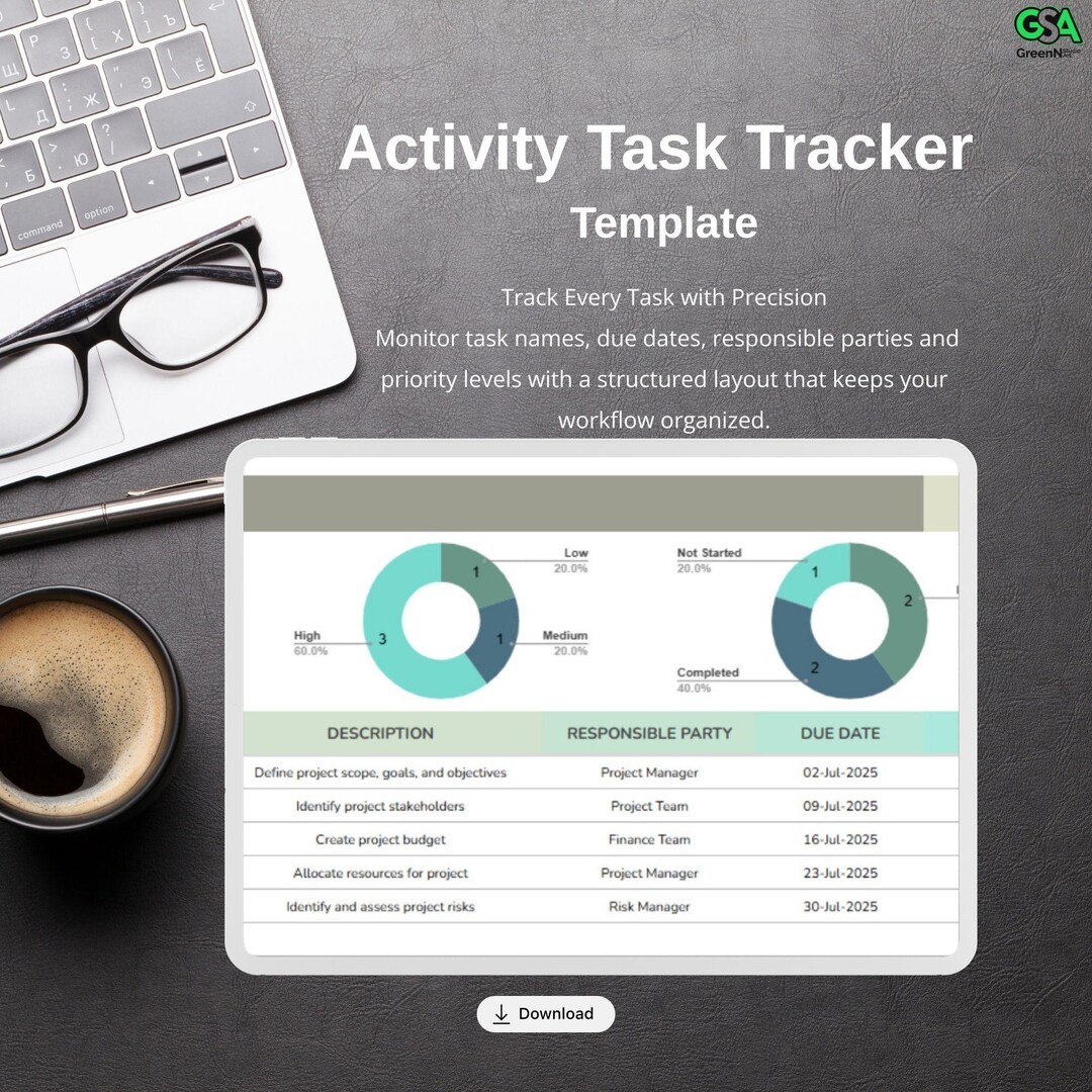 Activity Task Tracker Template: Project Management in Google Sheets - Etsy