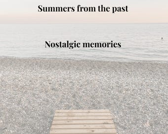 Lámina con poema "Veranos pasados en la playa" / Decoración de pared con recuerdos nostálgicos de la infancia (Descarga digital)