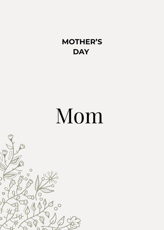 Last-Minute Printable Mom Card – Minimalist Mother’s Day Greeting – Instant Download