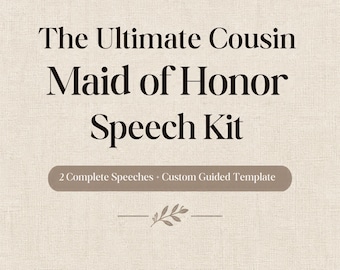 Maid of Honor Speech for Cousin | 2 Done For You Wedding Toast Templates | Funny Witty & Sentimental Cousin Sister Speech Bundle |