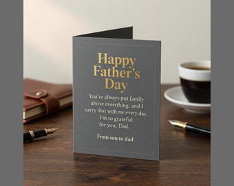 Father's Day Poem Print, Heartfelt Message from Son, 8x10 Wall Art (Instant Download)