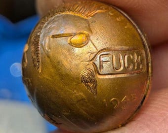 SUPER Sticky Punk Swear Ball 1945 S Hobo Coin Adult humor