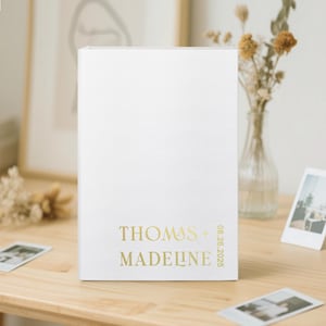 Personalized White Wedding Guest Book: Instax Photo Album