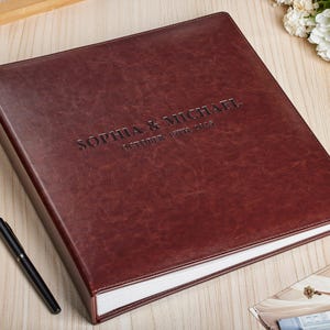Personalized Leather Wedding Photo Album | Slip-In 4x6, Embossed