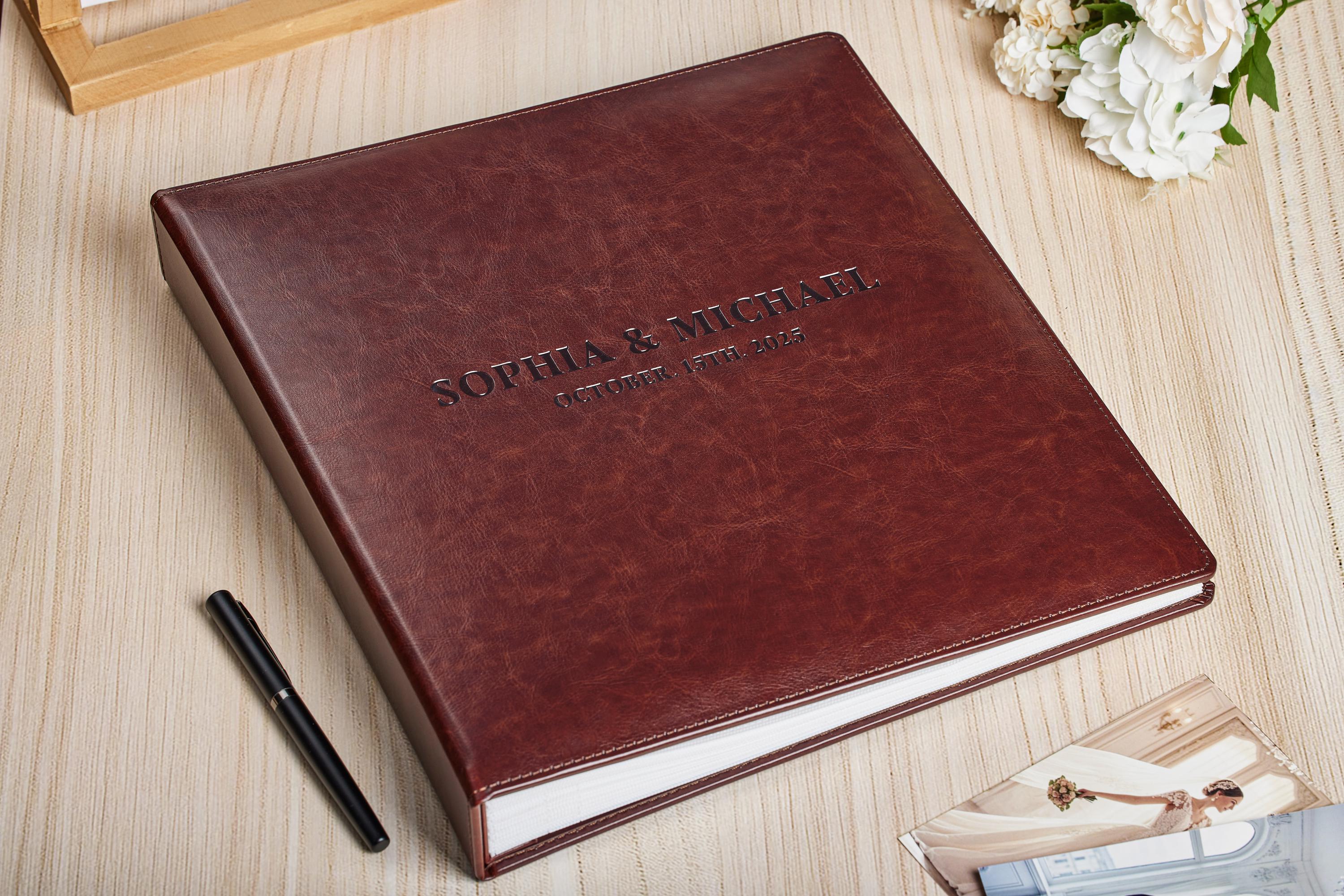 Extra Large Wedding Photo Album | Holds 100-1000 4x6" Photos | Slip-In Style | Embossed PU Leather | Handmade Gift