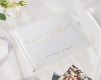 Personalized Wedding Guest Book: Eco-Leather Photo Album