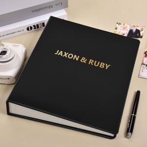 Eco Leather Instax Guest Book: Wedding Photo Album with Pen