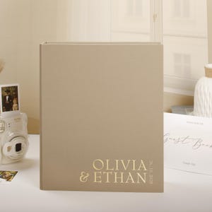 Personalized Sandstone Wedding Guest Book: Instax Photo Album