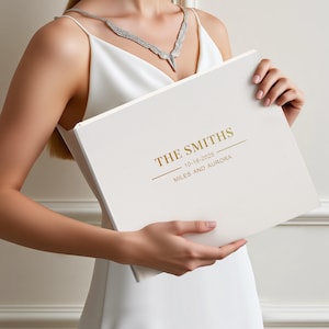 Luxury Handmade Pure White Wedding Guest Book – Instax & Polaroid Photo Album, Slip-In Picture Pages