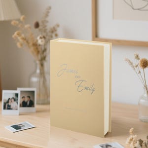Personalized Wedding Guest Book: Pale Apricot Photo Album, Instax & Polaroid