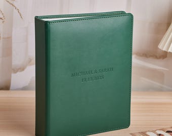 Elegant Personalized Photo Album – Handcrafted PU Leather Keepsake for Special Moments with Embossed Cover Design, Holds 40-200 4x6 Photos
