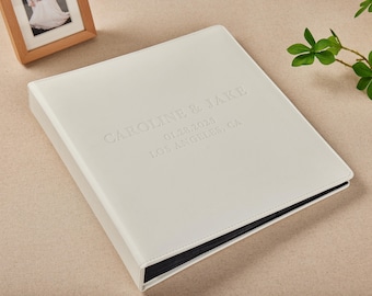 Photo Album with Sleeves for 200-1000 4x6&quot; / 10x15cm Photos, Custom Wedding Slip In Photo Album, Personalized Leather Family Memory Book