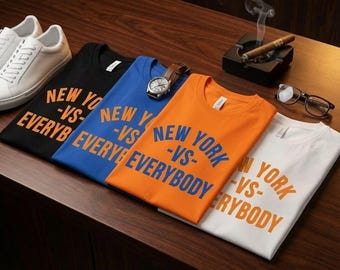 New York VS Everybody Graphic T-shirt, NYC-kläder, amerikansk flaggärm