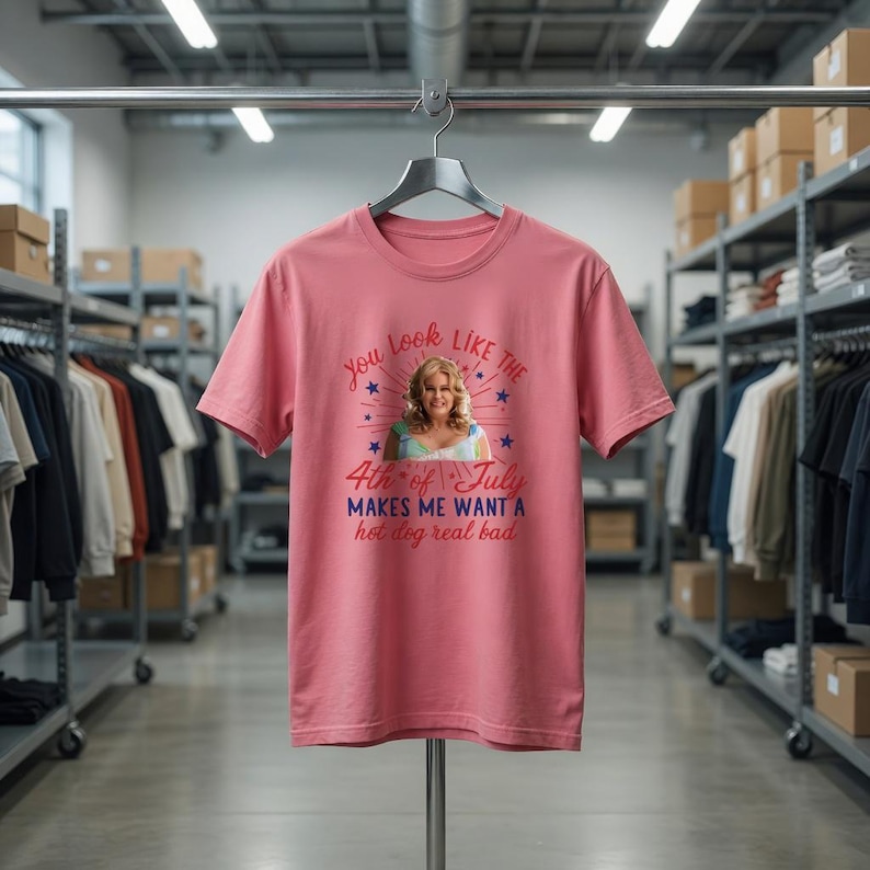Rolig 4 juli-t-shirt, blond bombshell varmkorv ordvits t-shirt Watermelon