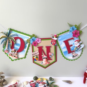 Weihnachten im Juli Girlande “ONE”: Tropisches Geburtstags-Dekor