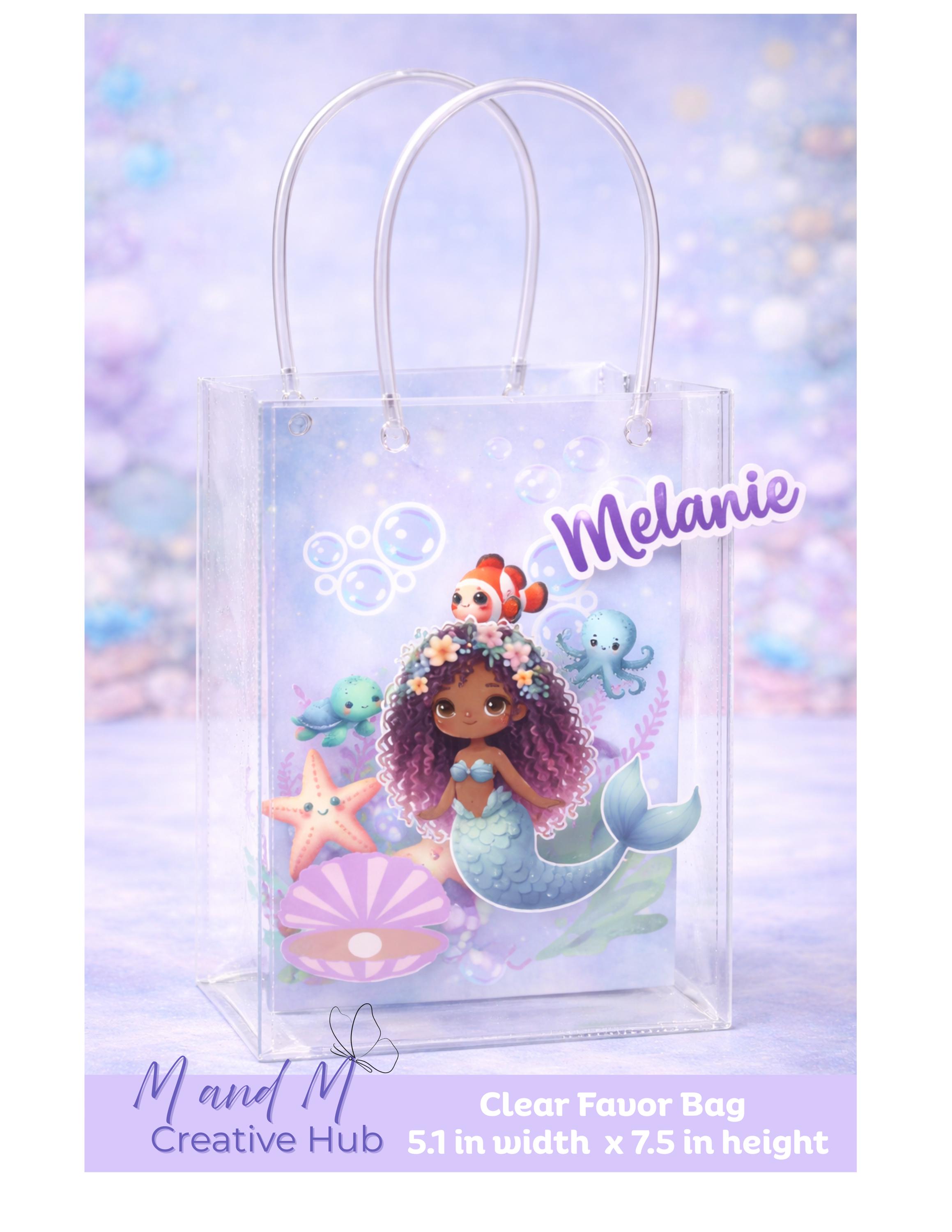 Mermaid Birthday Favor Bag | Under the Sea Birthday Party Favors | 3D ...