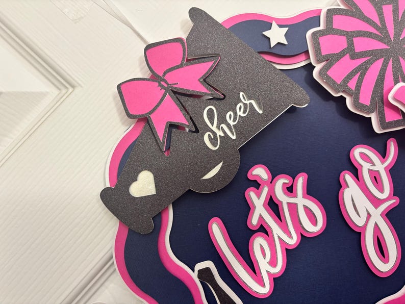 Personalized Cheer Door Sign Cheerleader Door Hanger Custom Team Colors ...