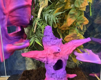 Ground Terrarium Tree Hide — Reptile & Tree Frog Shelter | 3D Printed