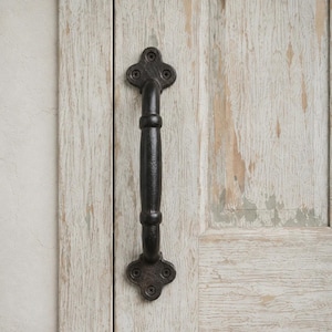 Large Door Handle, Cast Iron Vintage Farmhouse Pull Hardware, 9.3"