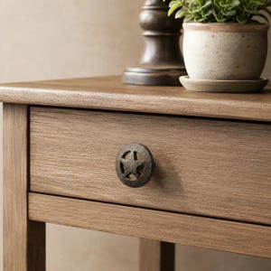 Star Cabinet Knob, Cast Iron Rustic Drawer Pull Hardware, 1.8"