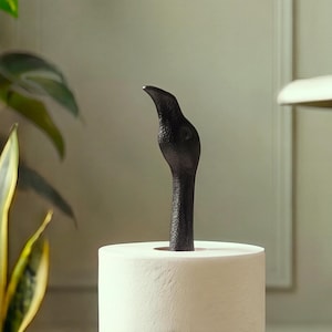 Flamingo Toilet Paper Holder, Black Cast Iron Bathroom Decor, 17.5" GB78009 shot 2