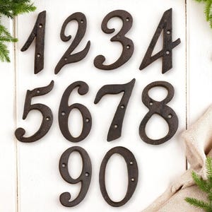 Cast Iron Rustic House Numbers, Rustic Antique Farmhouse Address Numbers