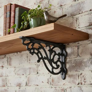 Scrolled Shelf Bracket, Cast Iron Vintage Scrollwork Shelf Support