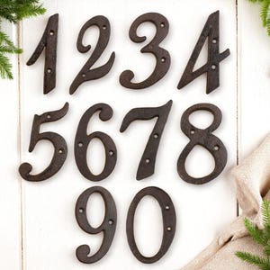 Cast Iron Rustic House Numbers, Cast Iron Numbers, Rustic Antique Farmhouse Cast Iron Address Numbers