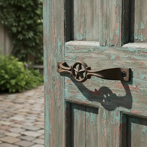 Star Cabinet Pull, Western Cast Iron Drawer Handle Hardware, 6.3"
