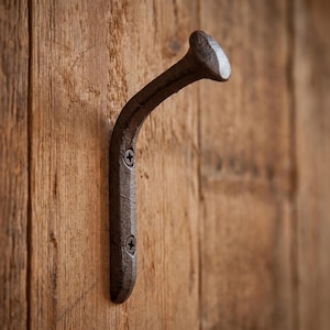 Nail Wall Hook, Cast Iron for Coats, Hats or Bags, 4.3"