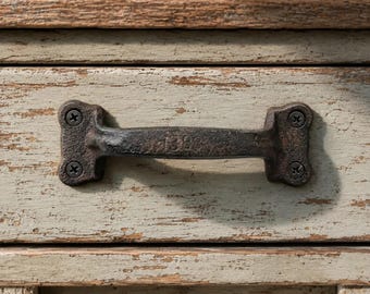 Door Handle, Antique Cast Iron, Barn Gate and Cabinet Pull, 5.5"