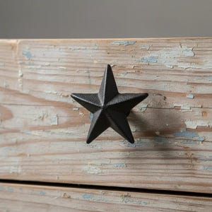 Star Knob, Weathered Cast Iron Farmhouse Cabinet Pull Hardware
