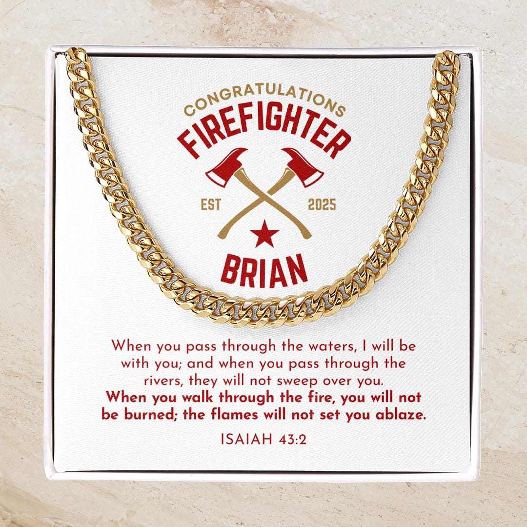 Personalized New Firefighter Bible Verse Graduation Gift, Custom Future ...
