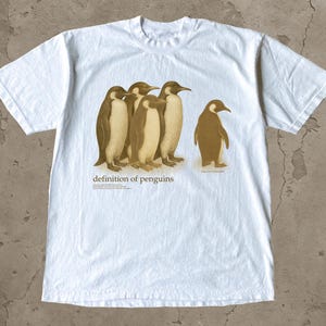 Camiseta gráfica de pingüino vintage: camiseta de algodón estilo Y2K