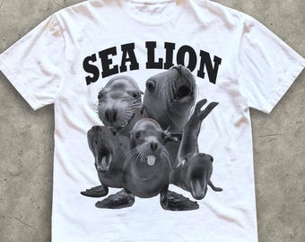 Camiseta vintage de león marino, camiseta con meme de foca, divertida camiseta de animal ártico