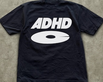 ADHD Vinyl Record Funny T-Shirt, Music Lover & DJ Gift, Turntable Humor Graphic Tee